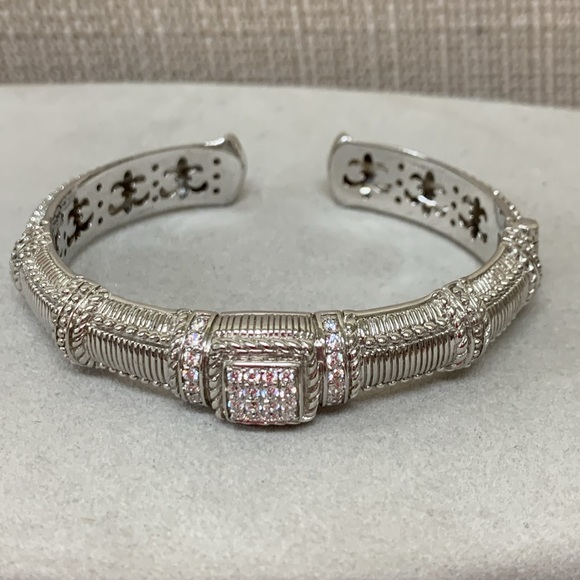 JUDITH RIPKA CZ & Sterling Silver Hinged Cuff Bracelet - Picture 6 of 6